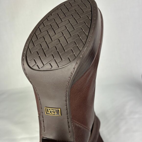 UGG Brown Ankle Booties with Chunky Heel and Buckle Details - Picture 15 of 16